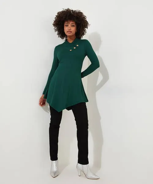 Apparel All New Button Jersey Tunic Forest Green Tops Tunics and Blouses Joebrowns Apparel All New Button Jersey Tunic Forest Green Tops Tunics and Blouses Joebrowns