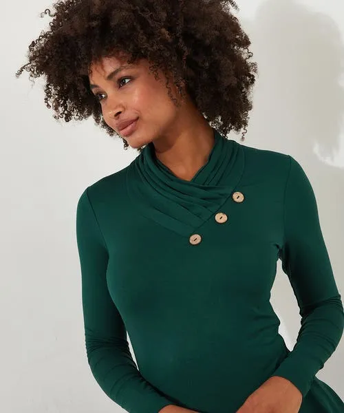 Apparel All New Button Jersey Tunic Forest Green Tops Tunics and Blouses Joebrowns Apparel All New Button Jersey Tunic Forest Green Tops Tunics and Blouses Joebrowns