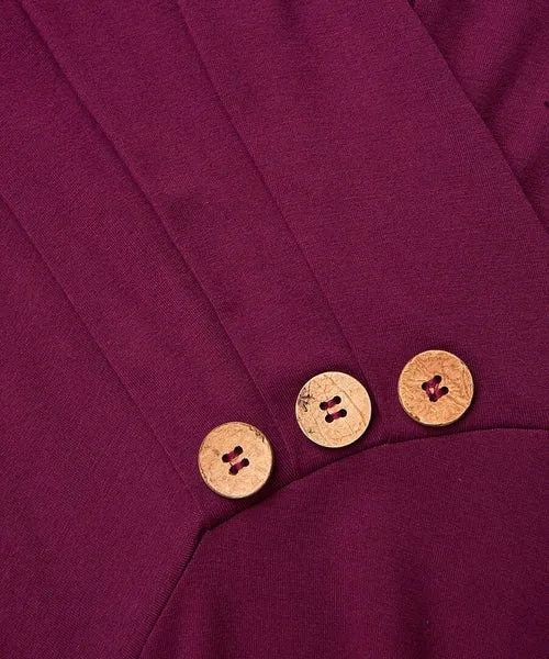 Apparel Button Detail Jersey Tunic Top Berry Tops Tunics and Blouses Joebrowns