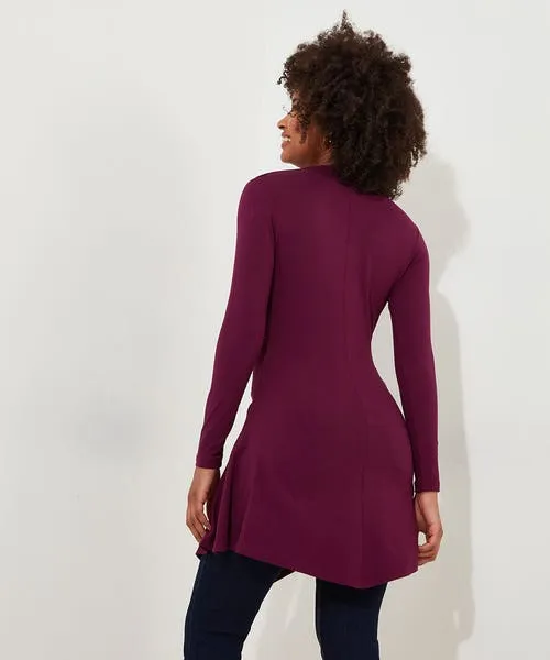 Apparel Button Detail Jersey Tunic Top Berry Tops Tunics and Blouses Joebrowns