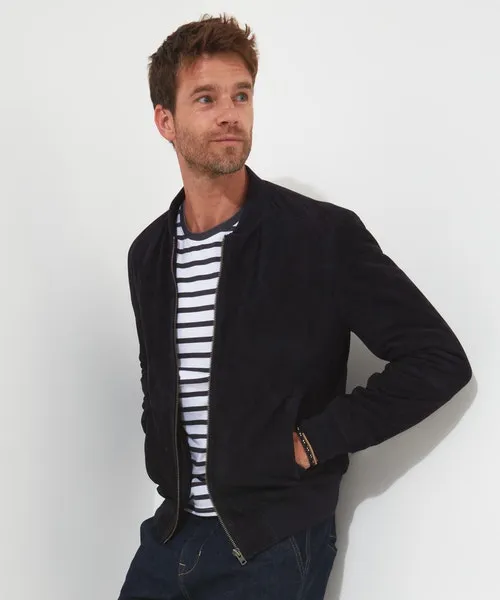 Apparel Exquisite Premium Suede Bomber Navy Coats and Jackets Joebrowns