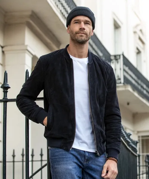 Apparel Exquisite Premium Suede Bomber Navy Coats and Jackets Joebrowns Apparel Exquisite Premium Suede Bomber Navy Coats and Jackets Joebrowns
