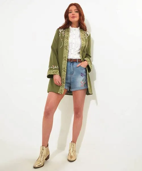 Apparel Joebrowns Summer Daze Boutique Kimono Khaki Coats and Jackets