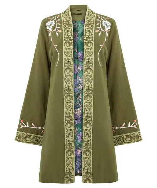 Apparel Joebrowns Summer Daze Boutique Kimono Khaki Coats and Jackets