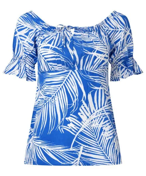 Apparel Tops Tunics and Blouses Joebrowns Summer Blues Printed Top Blue