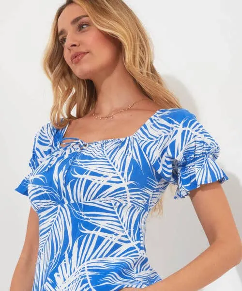 Apparel Tops Tunics and Blouses Joebrowns Summer Blues Printed Top Blue