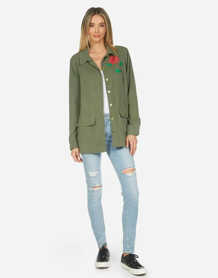 Ashanti Chain Roses Military Women039s Lauren Moshi Jackets
