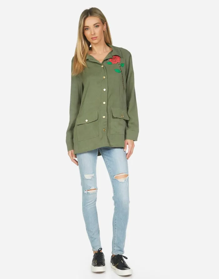 Ashanti Chain Roses Military Women039s Lauren Moshi Jackets