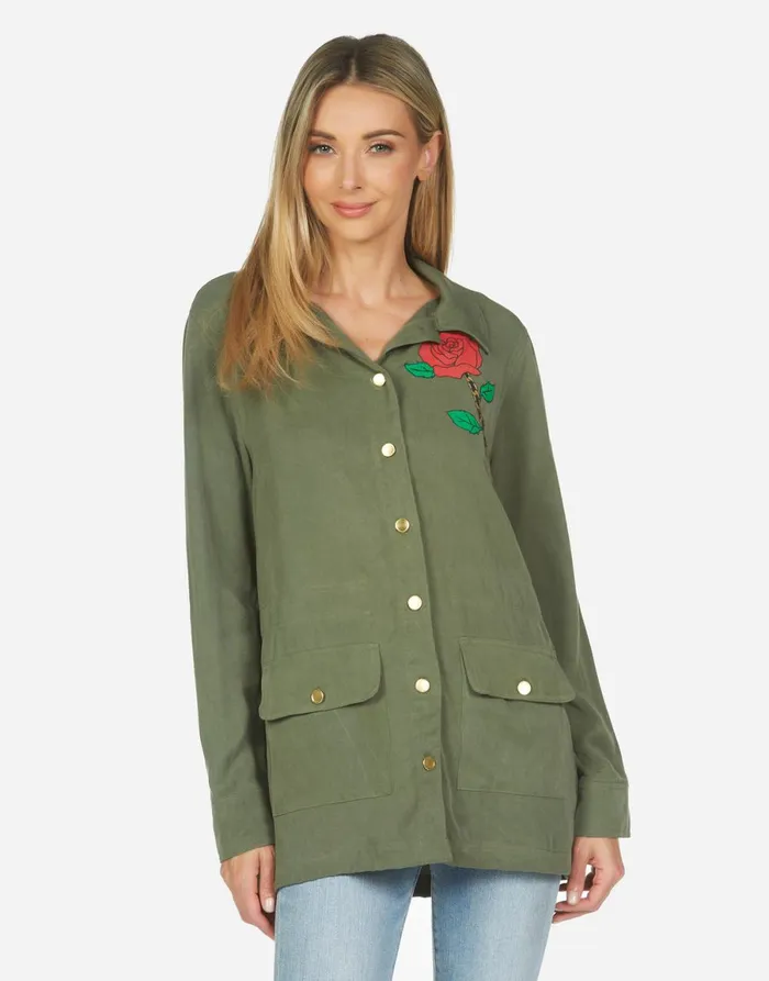 Ashanti Chain Roses Military Women039s Lauren Moshi Jackets