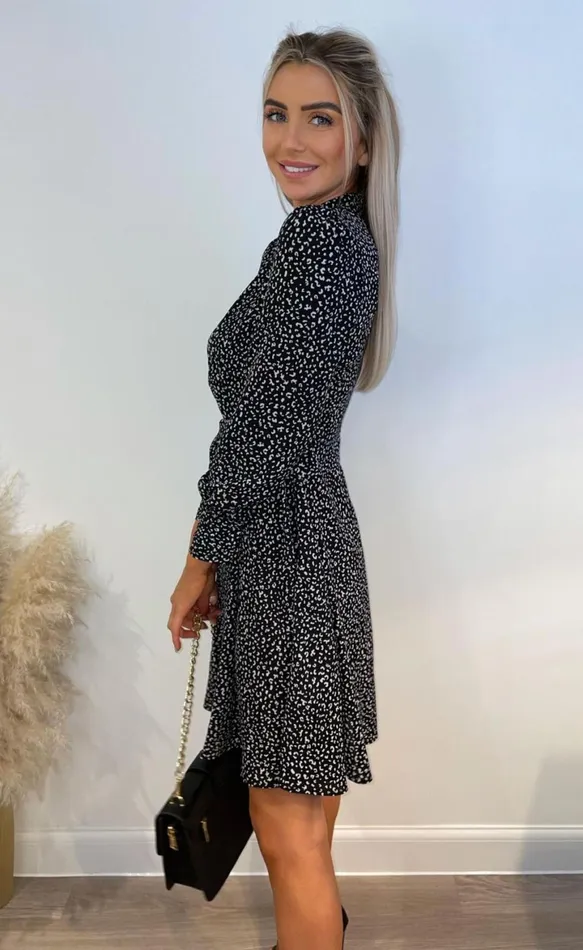 Asreen Printed High Neck Skater Dress Women Missfiga Skater Dresses