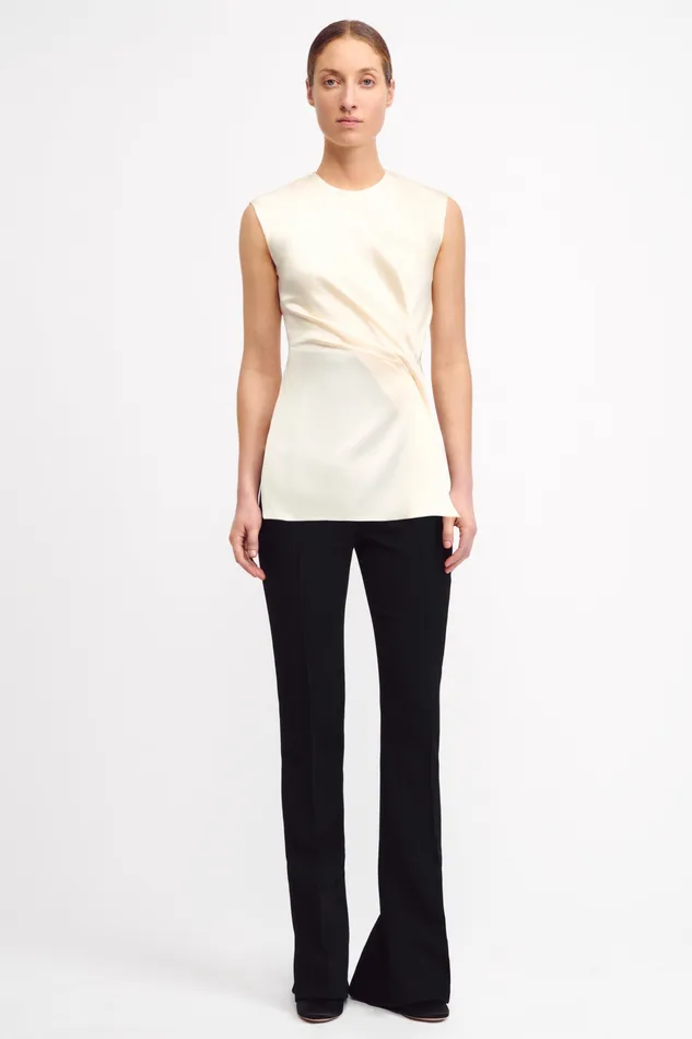 Azam Ivory Satin Top Shirts and Tops Emilia Wickstead Women