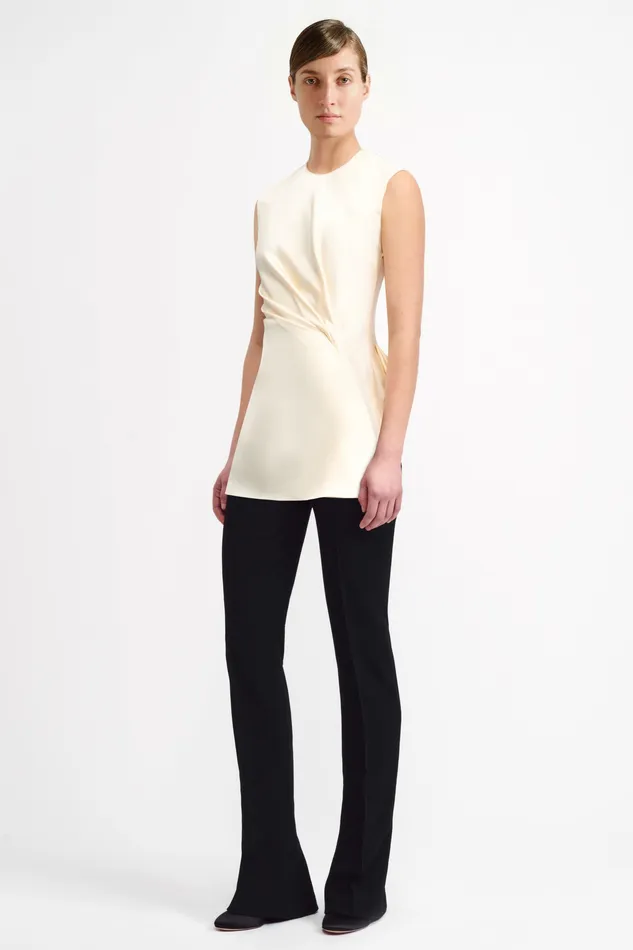Azam Ivory Satin Top Shirts and Tops Emilia Wickstead Women Azam Ivory Satin Top Shirts and Tops Emilia Wickstead Women