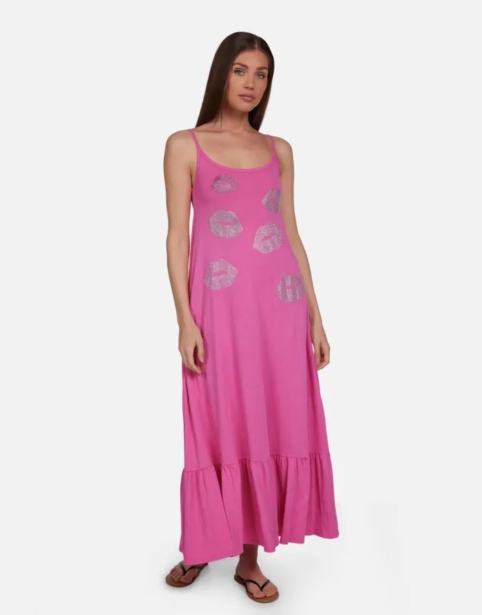 Beatrix Crystal Multi Lips Bright Pink Women039s Lauren Moshi Dresses