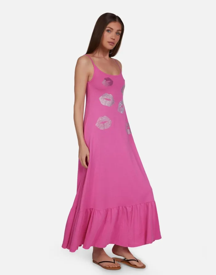 Beatrix Crystal Multi Lips Bright Pink Women039s Lauren Moshi Dresses