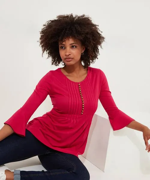 Beautiful Button Longline Jersey Top Pink Tops Tunics and Blouses Joebrowns Apparel Beautiful Button Longline Jersey Top Pink Tops Tunics and Blouses Joebrowns Apparel