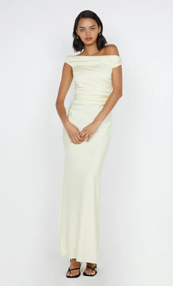 Bec Bridge Maxi Dresses Women ETERNITY OFF SHOULDER MAXI 8211 ICE YELLOW