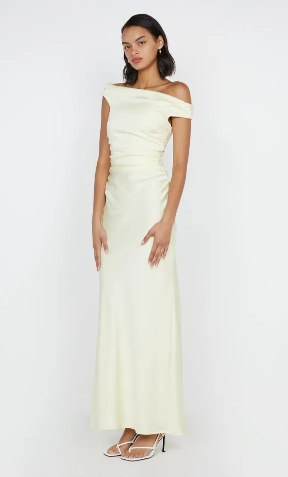 Bec Bridge Maxi Dresses Women ETERNITY OFF SHOULDER MAXI 8211 ICE YELLOW