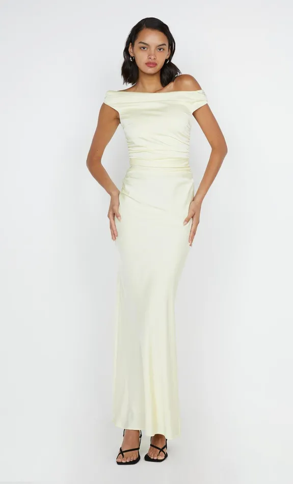 Bec Bridge Maxi Dresses Women ETERNITY OFF SHOULDER MAXI 8211 ICE YELLOW
