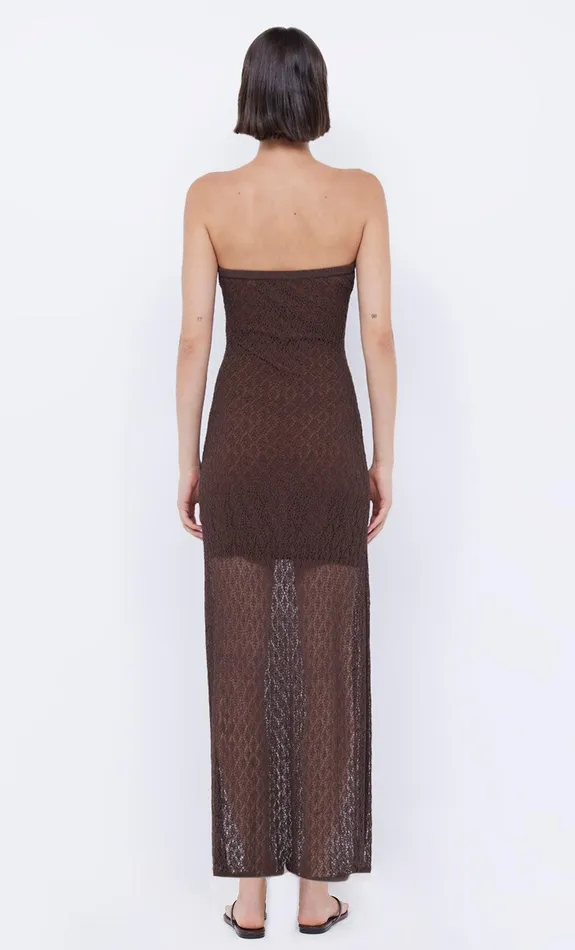 Bec Bridge Midi Dresses Women AURORA STRAPLESS DRESS 8211 CHOC