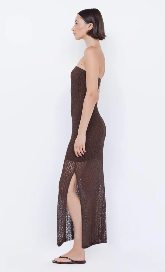 Bec Bridge Midi Dresses Women AURORA STRAPLESS DRESS 8211 CHOC