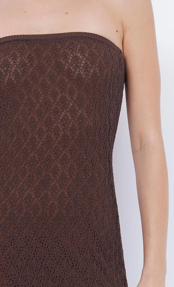 Bec Bridge Midi Dresses Women AURORA STRAPLESS DRESS 8211 CHOC