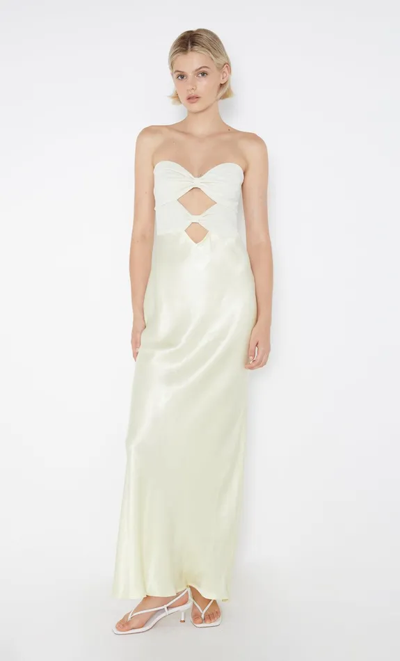 Bec Bridge Prom Dresses Women HALLE STRAPLESS DRESS 8211 ICE YELLOW