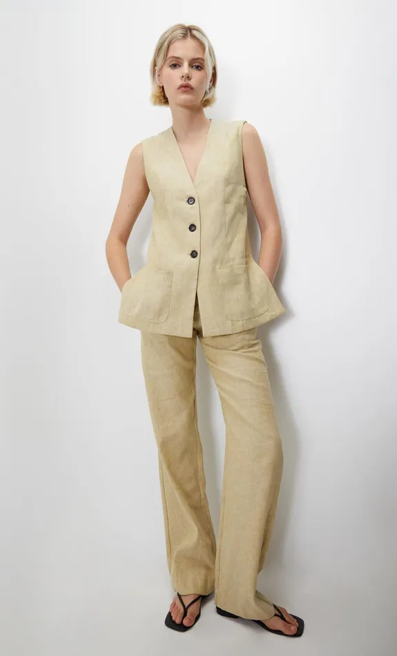 Bec Bridge Shorts Pants Women NEVA STRAIGHT LEG PANT 8211 STRAW