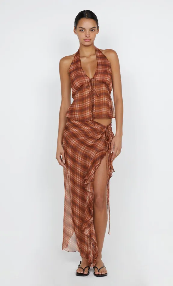 Bec Bridge Sleeveless Women DEVI HALTER TOP 8211 DESERT CHECK