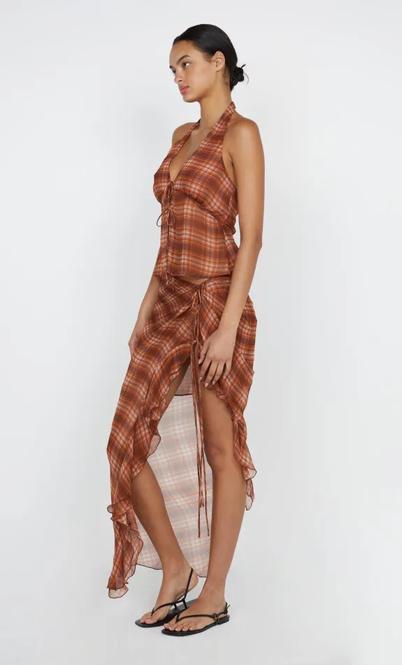 Bec Bridge Sleeveless Women DEVI HALTER TOP 8211 DESERT CHECK