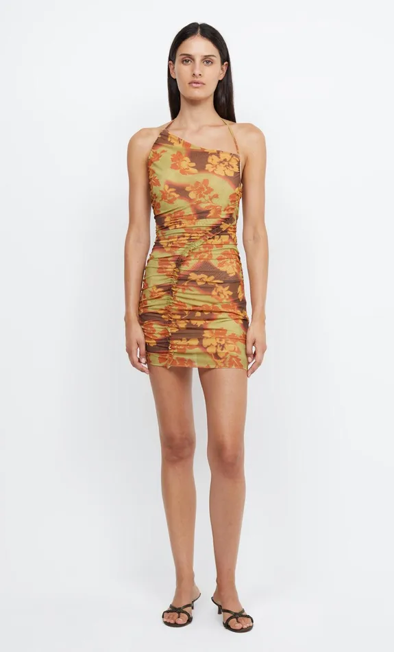 Bec Bridge Wedding Guest Women JULIEN ASYM MINI DRESS 8211 HIBISCUS PATCH