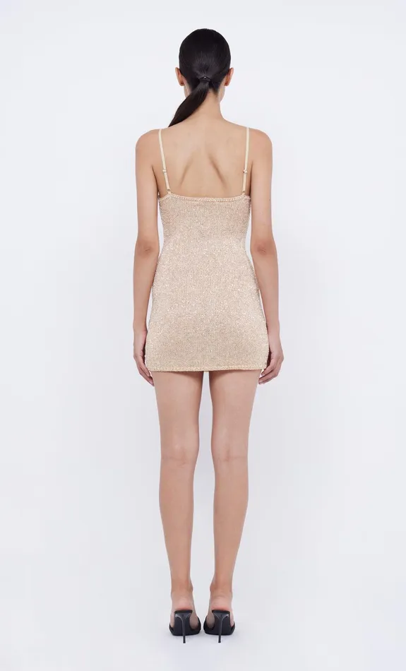 Bec Bridge Wedding Guest Women SADIE SEQUIN KNIT MINI DRESS 8211 GOLD