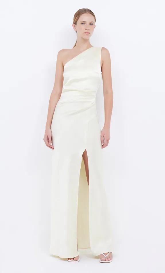 Bec Bridge Wedding Guest Women THE DREAMER ASYM DRESS 8211 ICE YELLOW