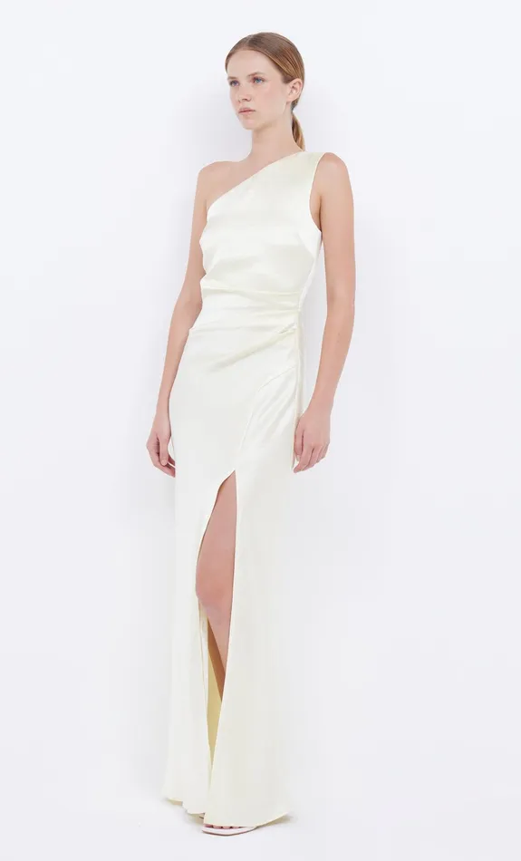 Bec Bridge Wedding Guest Women THE DREAMER ASYM DRESS 8211 ICE YELLOW