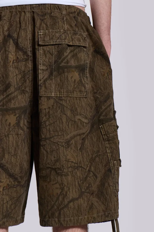 Bestsellers Men Shop Forest Camo Parachute Shorts Jaded London