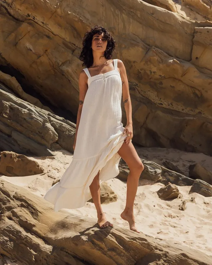 Billabong Dresses Summers End Maxi Dress White Cap 8211 Women