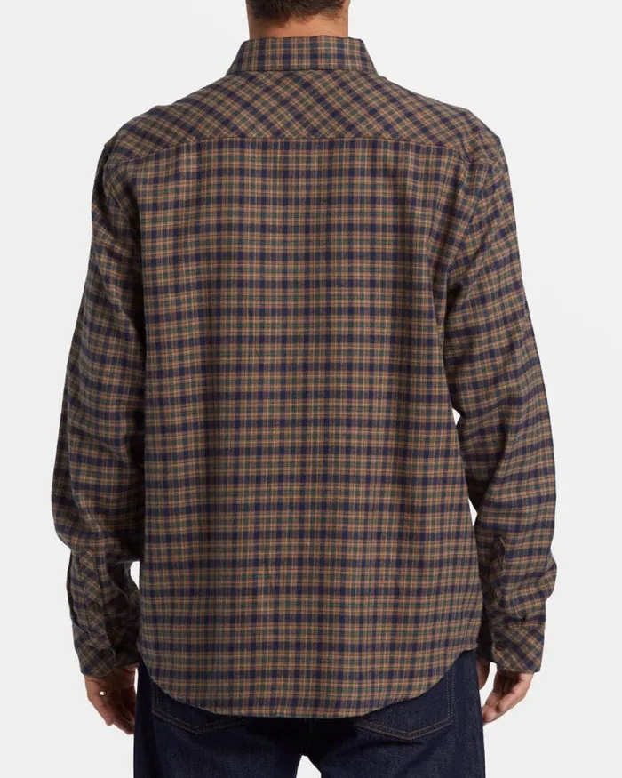 Billabong Flannels Coastline Long Sleeve Flannel Shirt Deep Royal 8211 Men