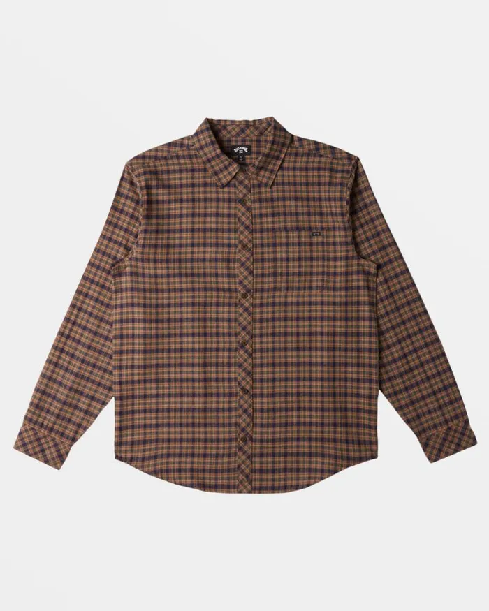 Billabong Flannels Coastline Long Sleeve Flannel Shirt Deep Royal 8211 Men