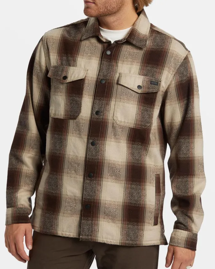 Billabong Flannels Lodge Long Sleeve Flannel Shirt Java 8211 Men Billabong Flannels Lodge Long Sleeve Flannel Shirt Java 8211 Men
