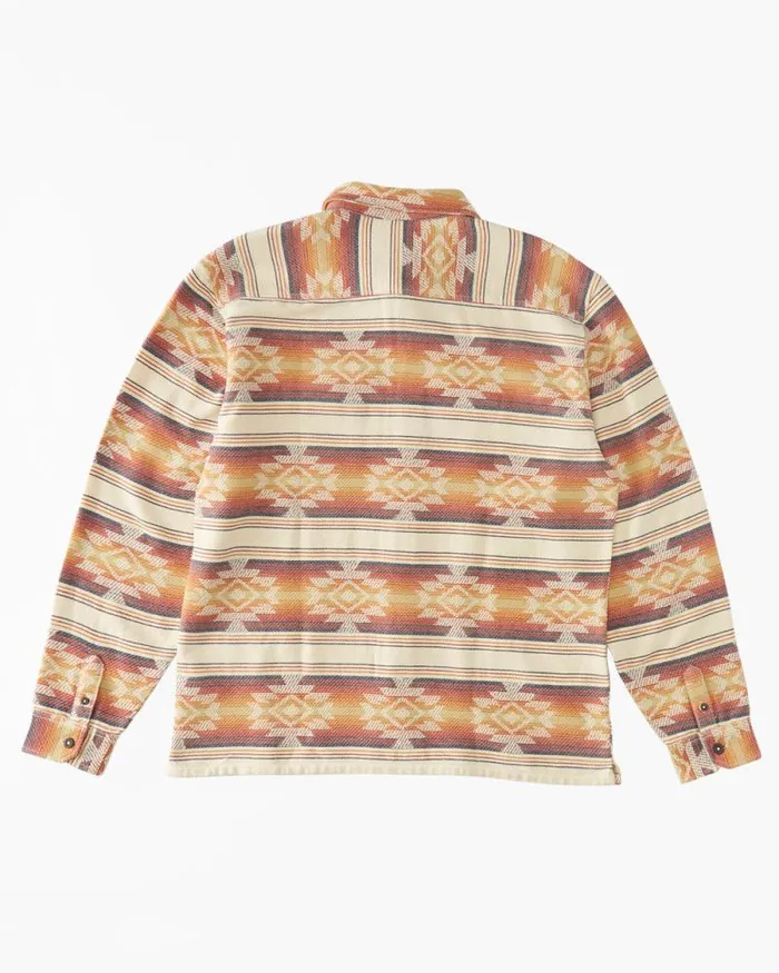 Billabong Flannels Offshore Jacquard Flannel Long Sleeve Shirt Gold 8211 Men