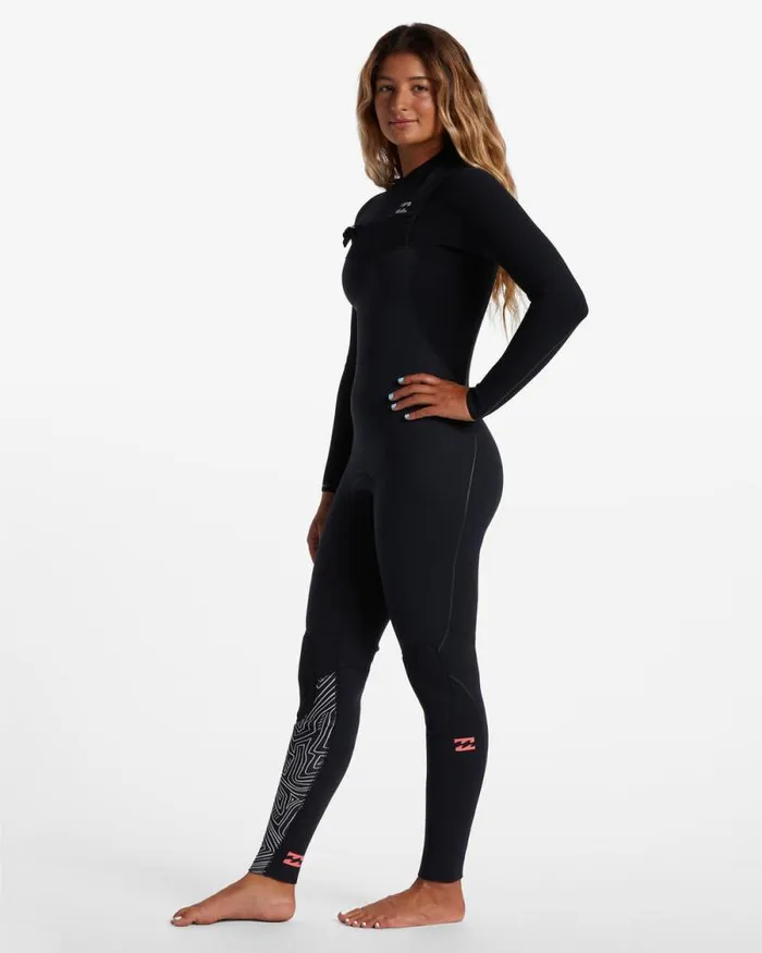 Billabong Fullsuits 43 Furnace Comp Chest Zip Wetsuit Midnight Trails 8211 Women