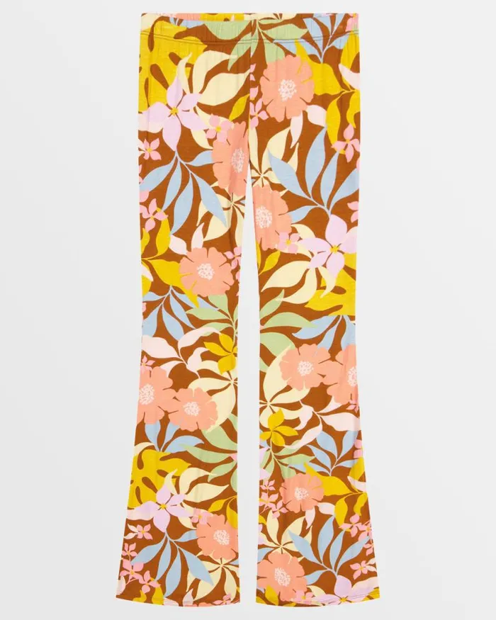 Billabong Girls039 Bottoms Girls Tell Me Elastic Waist Flared Pants Cacao 8211 Women