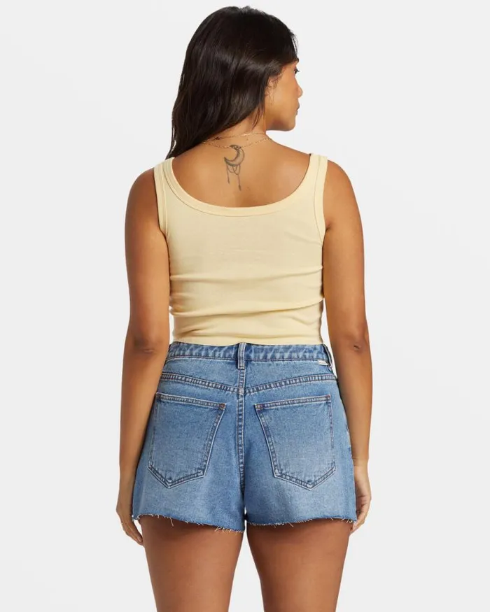 Billabong Graphic Tees and Tanks Escape To Nature Cropped Tank Top Retro Yellow 8211 Women