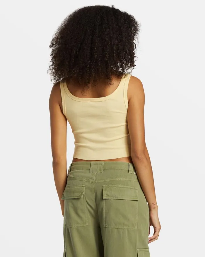 Billabong Graphic Tees and Tanks Escape To Nature Cropped Tank Top Retro Yellow 8211 Women