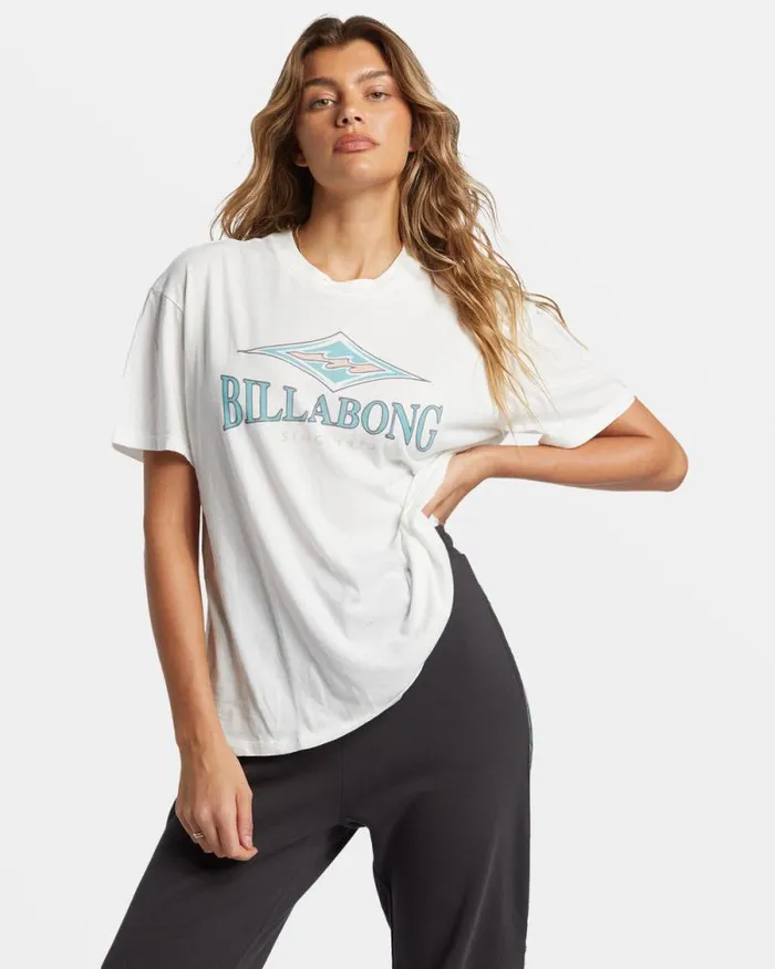 Billabong Graphic Tees and Tanks Heritage Diamond TShirt Salt Crystal 8211 Women