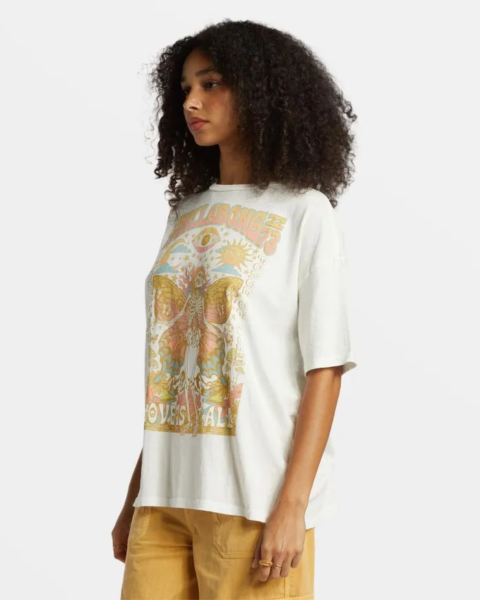 Billabong Graphic Tees and Tanks Love Is All TShirt Salt Crystal 8211 Women Billabong Graphic Tees and Tanks Love Is All TShirt Salt Crystal 8211 Women