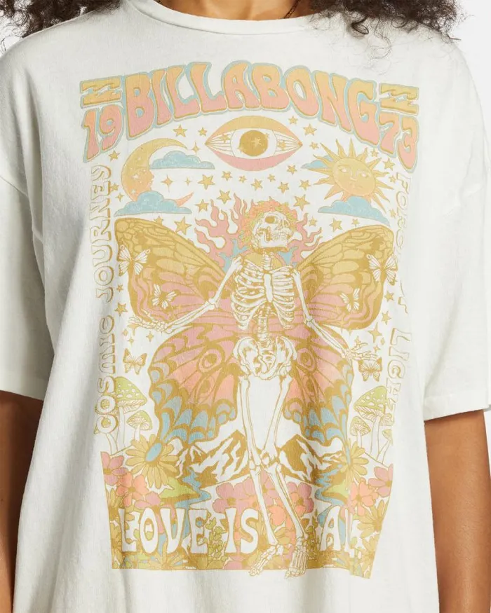 Billabong Graphic Tees and Tanks Love Is All TShirt Salt Crystal 8211 Women Billabong Graphic Tees and Tanks Love Is All TShirt Salt Crystal 8211 Women