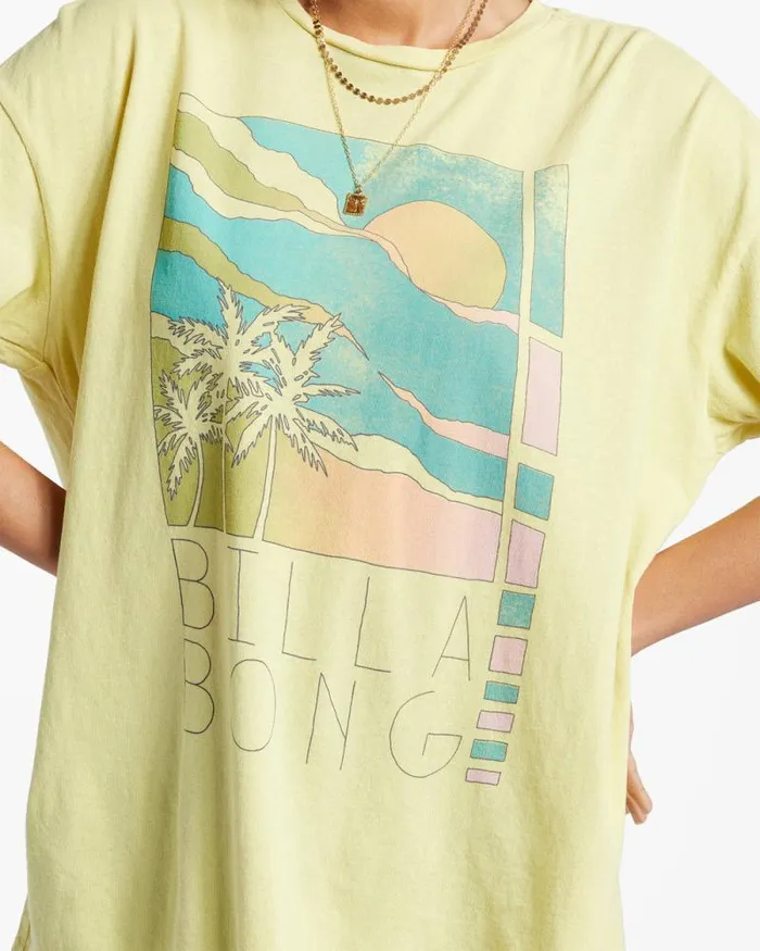 Billabong Graphic Tees and Tanks Rainbow Skies TShirt Limelight 8211 Women Billabong Graphic Tees and Tanks Rainbow Skies TShirt Limelight 8211 Women