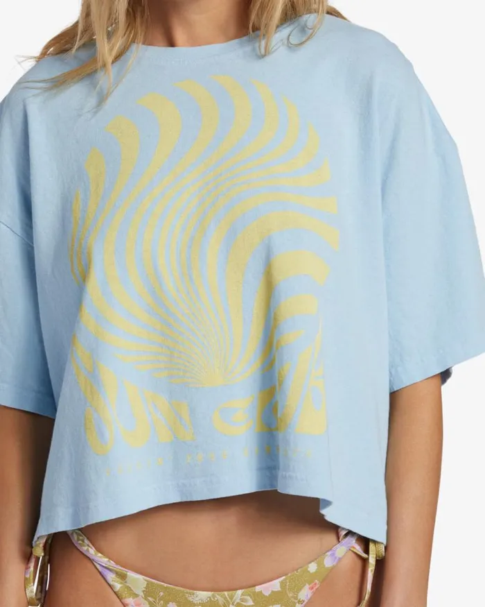 Billabong Graphic Tees and Tanks Sun Club TShirt Bliss Blue 8211 Women