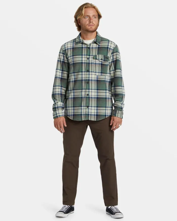 Billabong Hoodies and Fleece ADiv Furnace Long Sleeve Flannel Shirt Taupe 8211 Men Billabong Hoodies and Fleece ADiv Furnace Long Sleeve Flannel Shirt Taupe 8211 Men