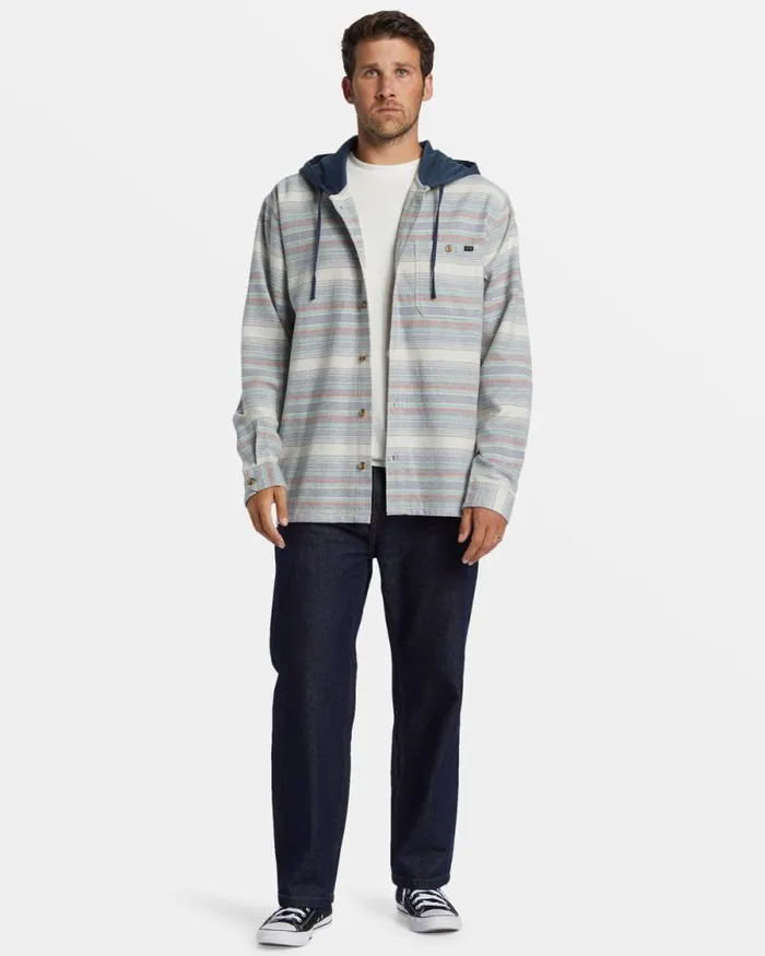 Billabong Hoodies and Fleece Baja Hooded Long Sleeve Flannel Shirt Slate Blue 8211 Men Billabong Hoodies and Fleece Baja Hooded Long Sleeve Flannel Shirt Slate Blue 8211 Men